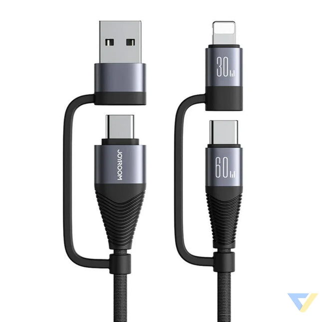 Cable Joyroom SA37 2T2 4in1 2C 1L 1A 60W 1.2m black USB to Lightning