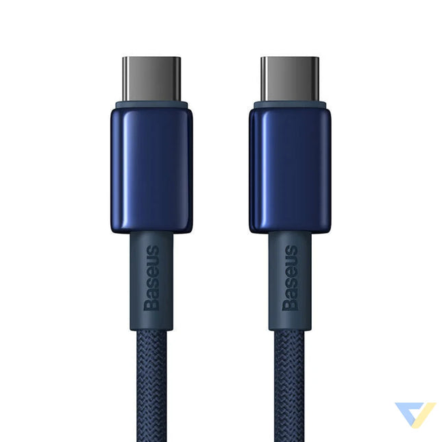 Cable USB C do USB C Baseus Tungsten Gold 100W 1m (niebieski) USB C to USB C