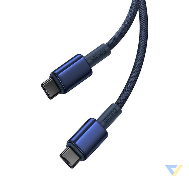 Cable USB C do USB C Baseus Tungsten Gold 100W 1m (niebieski) USB C to USB C