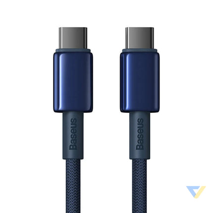 Cable USB C do USB C Baseus Tungsten Gold 100W 1m (niebieski) USB C to USB C