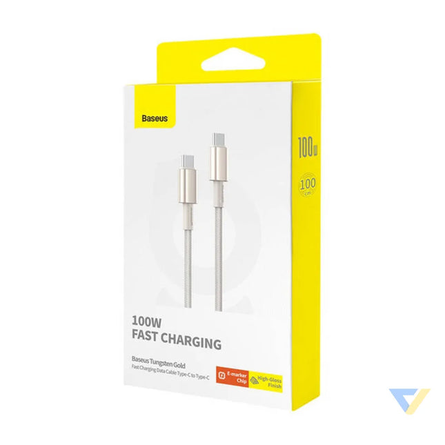 Cable USB C do USB C Baseus Tungsten Gold 100W 1m (złoty) USB C to USB C