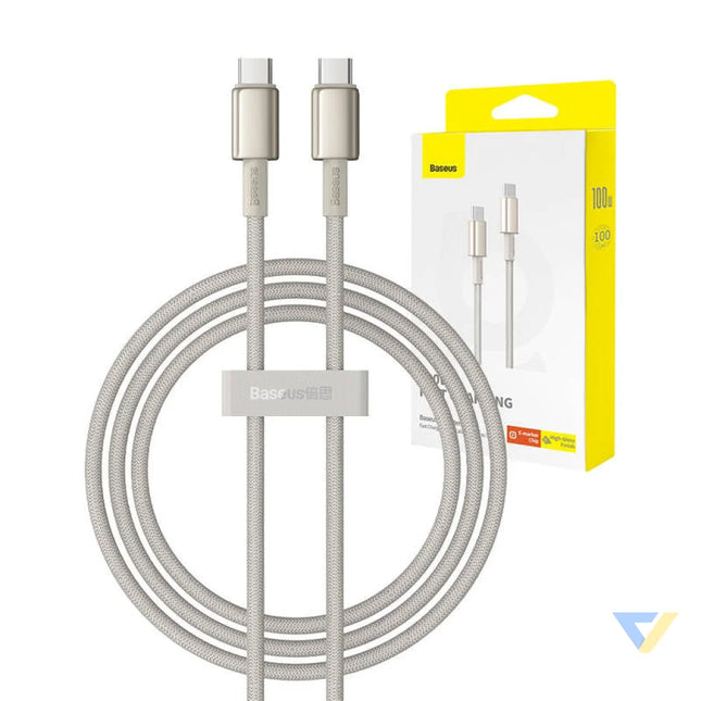 Cable USB C do USB C Baseus Tungsten Gold 100W 1m (złoty) USB C to USB C