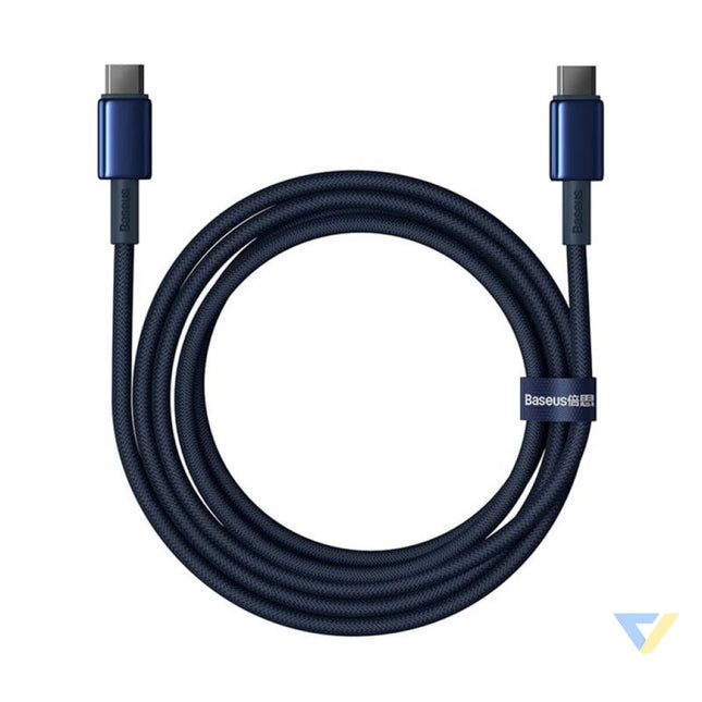 Cable USB C do USB C Baseus Tungsten Gold 100W 2m (niebieski) USB C to USB C