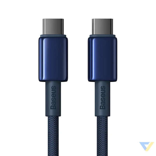 Cable USB C do USB C Baseus Tungsten Gold 100W 2m (niebieski) USB C to USB C