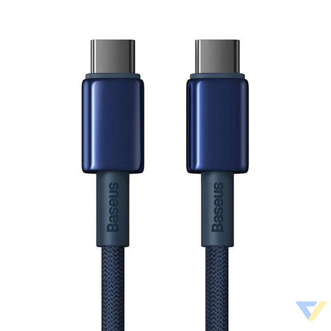 Cable USB C do USB C Baseus Tungsten Gold 100W 2m (niebieski) USB C to USB C