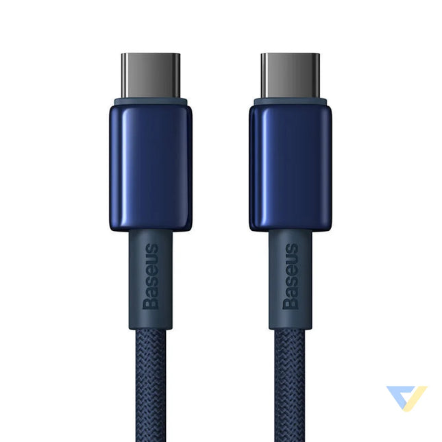 Cable USB C do USB C Baseus Tungsten Gold 100W 2m (niebieski) USB C to USB C