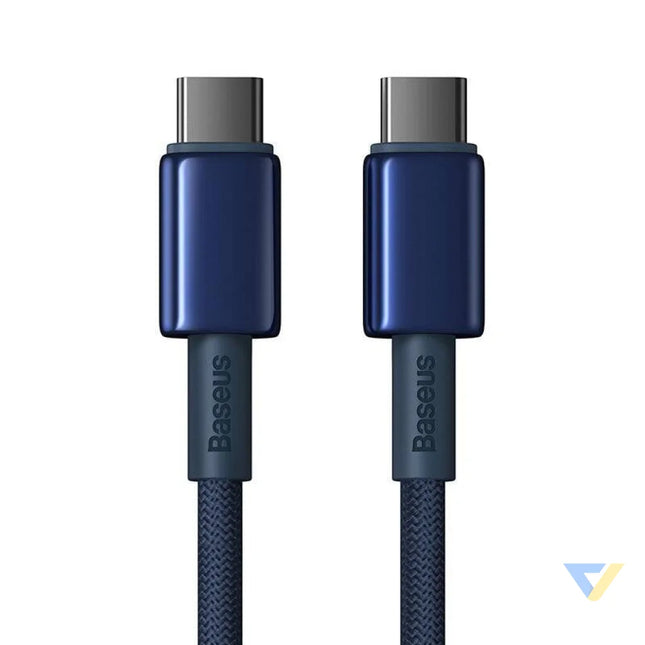 Cable USB C do USB C Baseus Tungsten Gold 100W 2m (niebieski) USB C to USB C