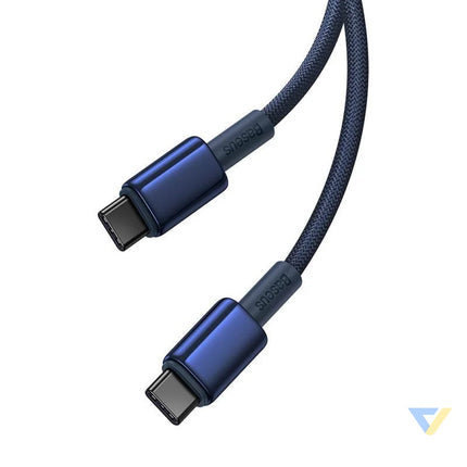 Cable USB C do USB C Baseus Tungsten Gold 100W 2m (niebieski) USB C to USB C