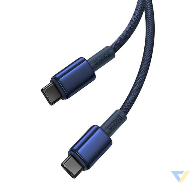 Cable USB C do USB C Baseus Tungsten Gold 100W 2m (niebieski) USB C to USB C