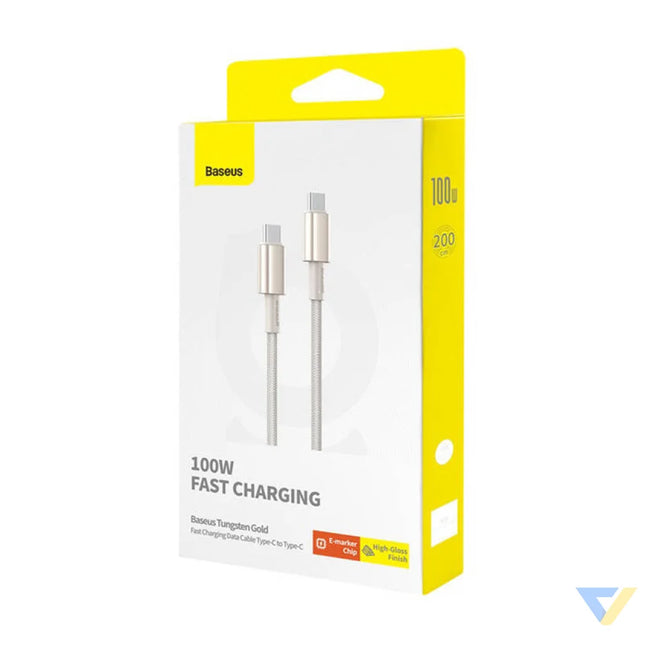 Cable USB C do USB C Baseus Tungsten Gold 100W 2m (złoty) USB C to USB C