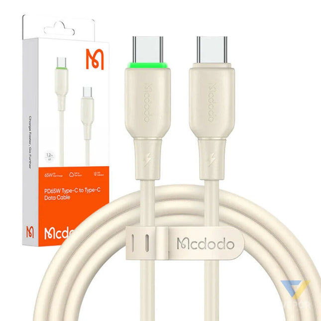 Cable USB C do USB C Mcdodo CA 4770 65W 1.2m (beige) USB C to USB C