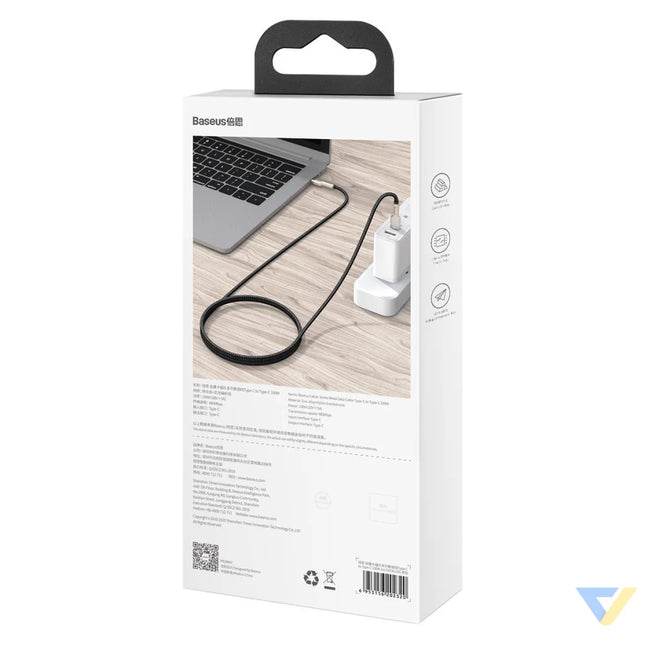 Cable USB C to USB C Baseus Cafule 100W 1m (black) USB C to USB C