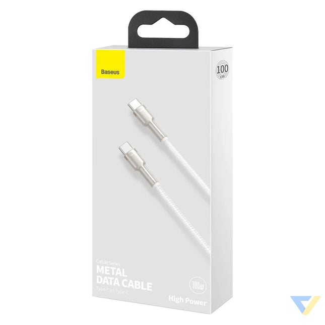 Cable USB C to USB C Baseus Cafule 100W 1m (white) USB C to USB C