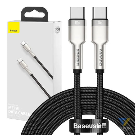Cable USB C to USB C Baseus Cafule 100W 2m (black) USB C to USB C