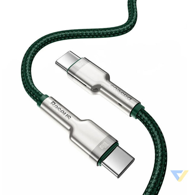 Cable USB C to USB C Baseus Cafule 100W 2m (green) USB C to USB C
