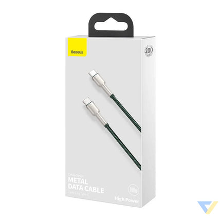 Cable USB C to USB C Baseus Cafule 100W 2m (green) USB C to USB C