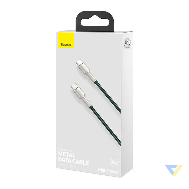 Cable USB C to USB C Baseus Cafule 100W 2m (green) USB C to USB C