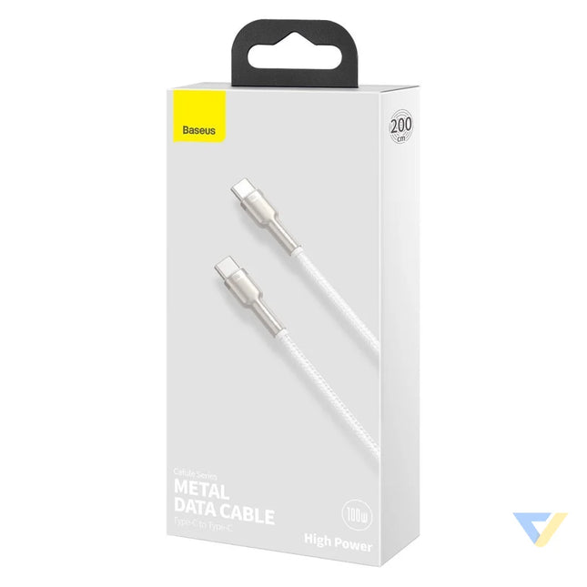 Cable USB C to USB C Baseus Cafule 100W 2m (white) USB C to USB C