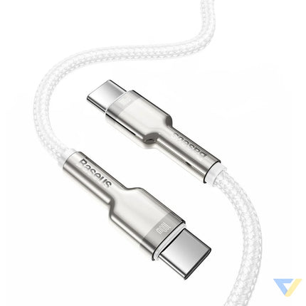 Cable USB C to USB C Baseus Cafule 100W 2m (white) USB C to USB C