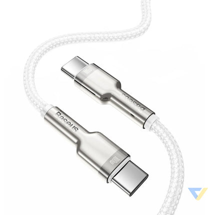 Cable USB C to USB C Baseus Cafule 100W 2m (white) USB C to USB C