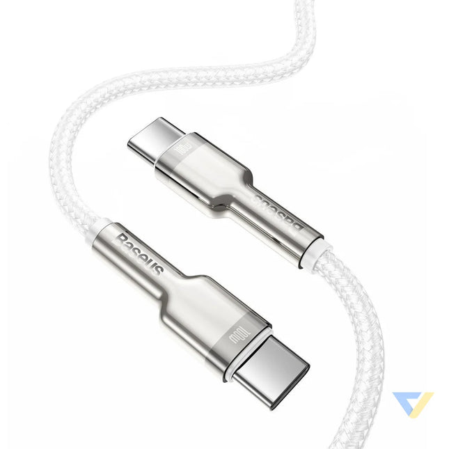 Cable USB C to USB C Baseus Cafule 100W 2m (white) USB C to USB C