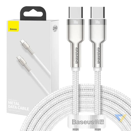 Cable USB C to USB C Baseus Cafule 100W 2m (white) USB C to USB C
