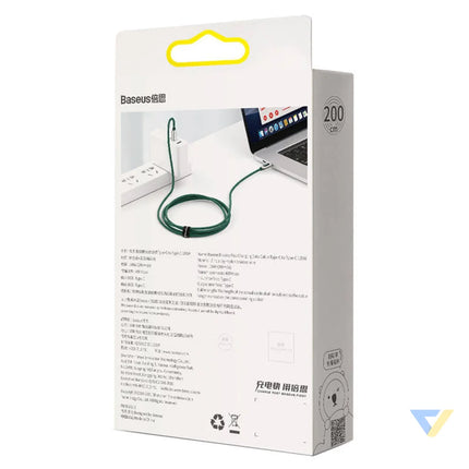 Cable USB C to USB C Baseus Display 100W 2m (green) USB C to USB C
