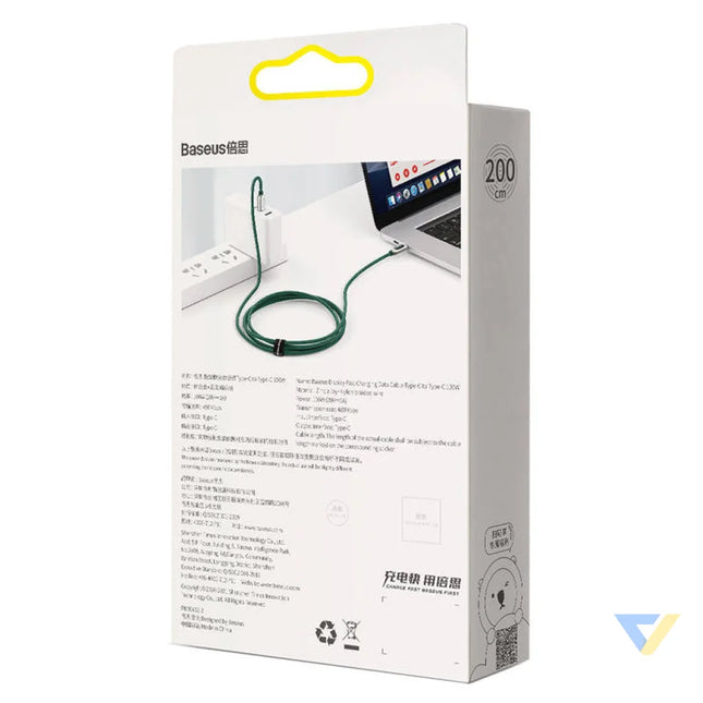 Cable USB C to USB C Baseus Display 100W 2m (green) USB C to USB C