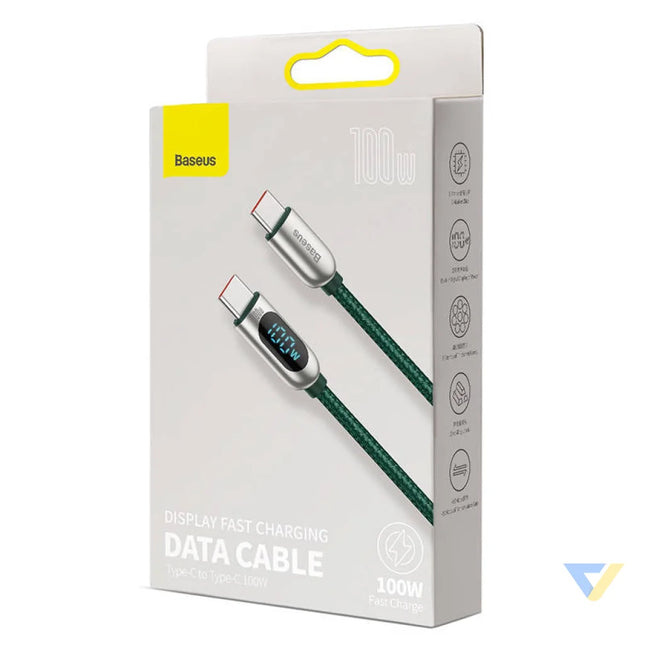 Cable USB C to USB C Baseus Display 100W 2m (green) USB C to USB C