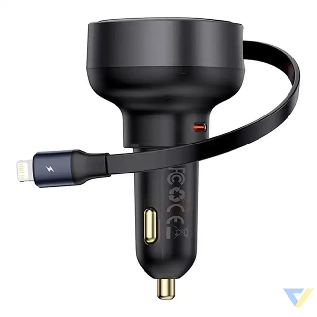 Car Charger Baseus Enjoyment Pro with lightning cable + USB C 55W (black) Car chargers