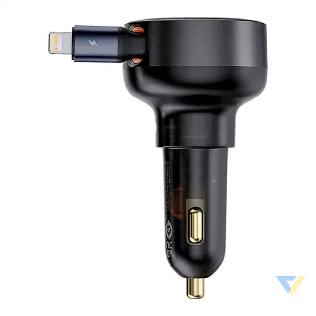 Car Charger Baseus Enjoyment Pro with lightning cable + USB C 55W (black) Car chargers