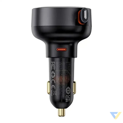Car Charger Baseus Enjoyment Pro with lightning cable + USB C 55W (black) Car chargers