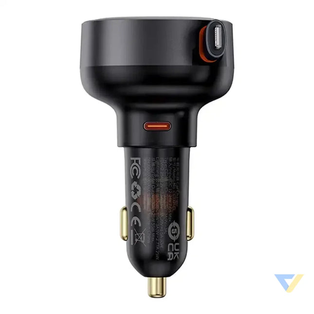 Car Charger Baseus Enjoyment Pro with lightning cable + USB C 55W (black) Car chargers