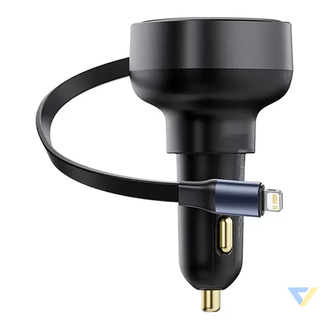 Car Charger Baseus Enjoyment Pro with lightning cable + USB C 55W (black) Car chargers