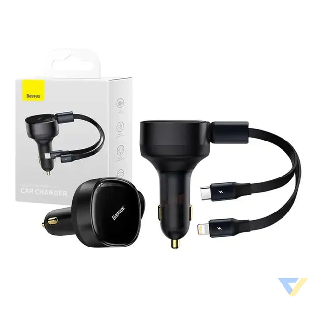 Car Charger Baseus Enjoyment with cable USB C + Lightning 3A 30W (Black) Car chargers