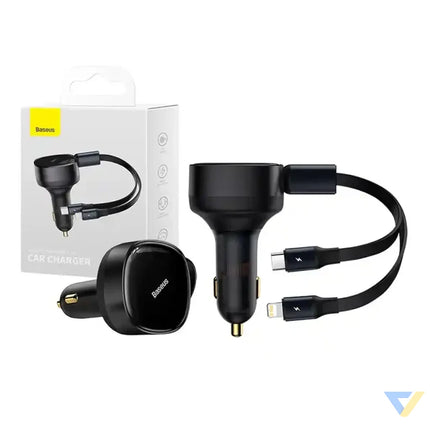 Car Charger Baseus Enjoyment with cable USB C + Lightning 3A 30W (Black) Car chargers