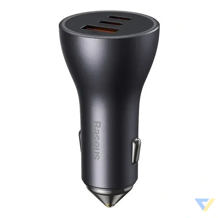 Car charger Baseus Golden Contactor Pro 2x USB C 1x USB 65W (grey) Car chargers