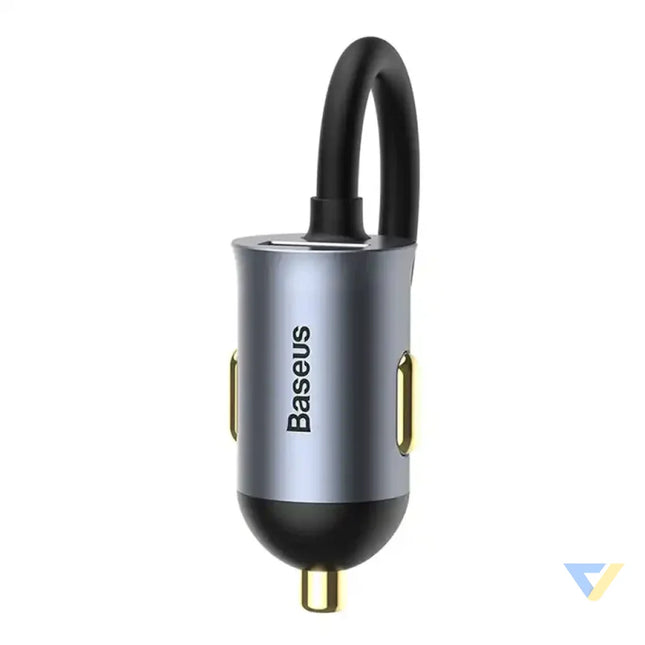 Car charger Baseus Share Together with extension cord 3x USB USB C 120W (grey) Car chargers