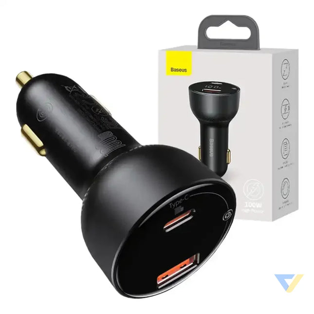 Car charger Baseus Superme USB USB C 100W (black) Car chargers