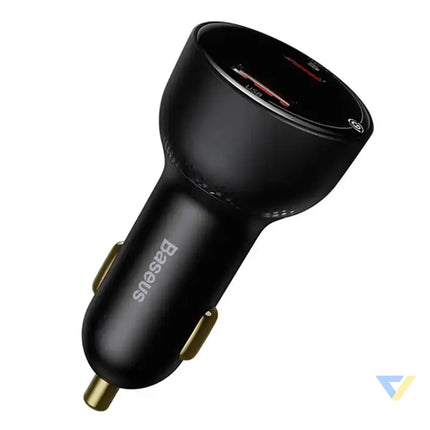Car charger Baseus Superme USB USB C 100W + USB C cable (black) Car chargers