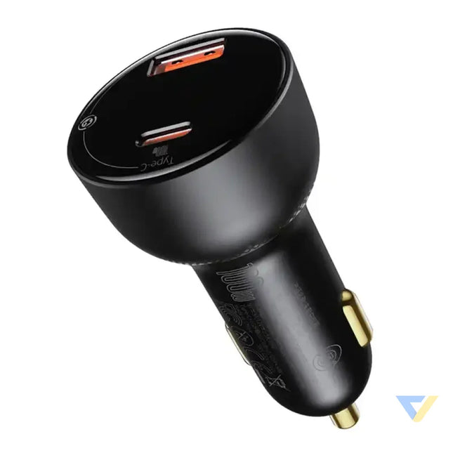 Car charger Baseus Superme USB USB C 100W + USB C cable (black) Car chargers