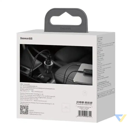 Car charger Baseus Superme USB USB C 100W + USB C cable (black) Car chargers
