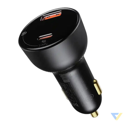 Car charger Baseus Superme USB USB C 100W + USB C cable (black) Car chargers