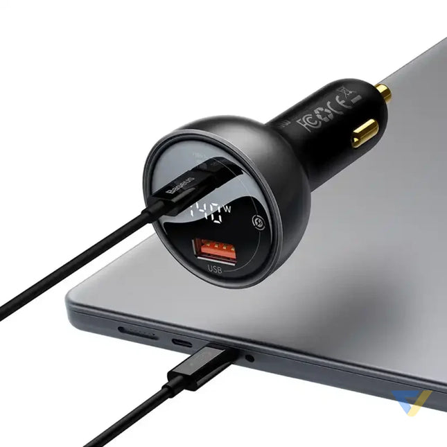 Car charger Baseus Superme USB USB C 140W (black) Car chargers
