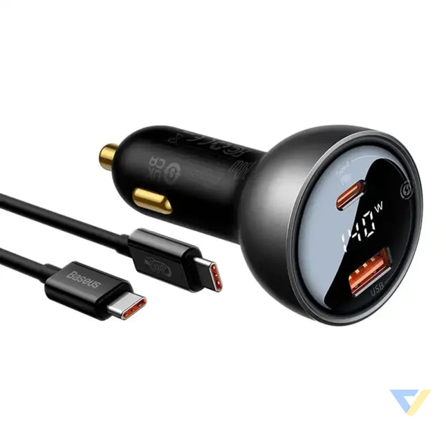 Car charger Baseus Superme USB USB C 140W (black) Car chargers