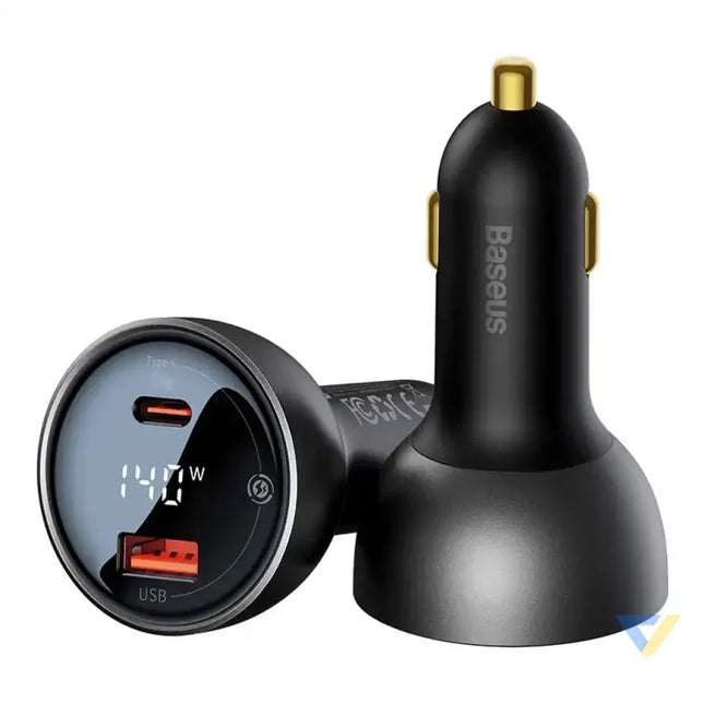 Car charger Baseus Superme USB USB C 140W (black) Car chargers