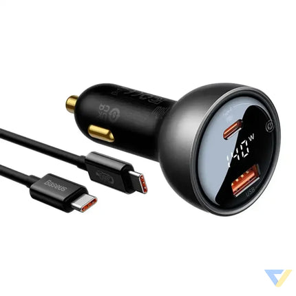 Car charger Baseus Superme USB USB C 140W (black) Car chargers