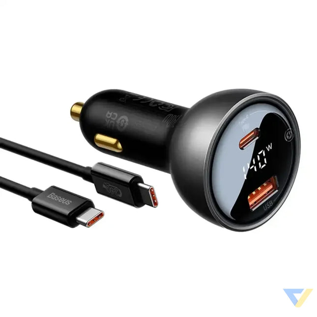Car charger Baseus Superme USB USB C 140W (black) Car chargers
