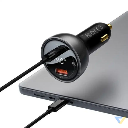 Car charger Baseus Superme USB USB C 140W (black) Car chargers