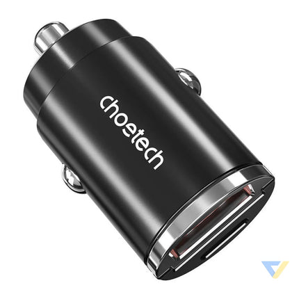 Car Charger Choetech TC0006 1x USB A 1x USB C 30W PD 3.0 (black) Car chargers